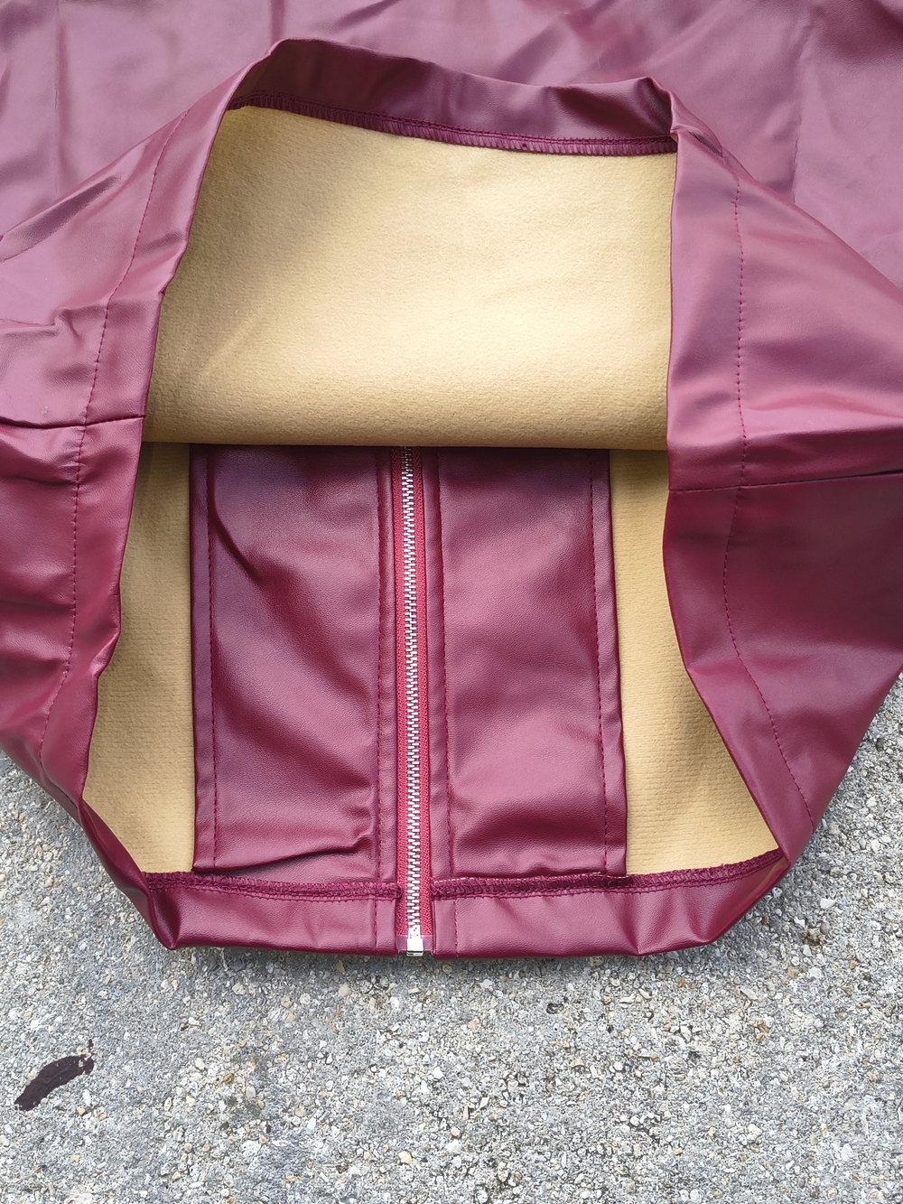 & Other Stories Burgundy and Cream Lightweight Jacket